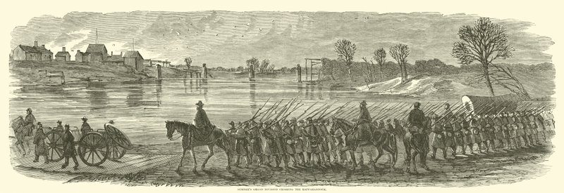 Sumners Großdivision überquert den Rappahannock, Dezember 1862 von American School