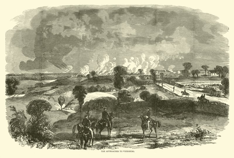 Die Annäherungen an Vicksburg, Mai 1863 von American School