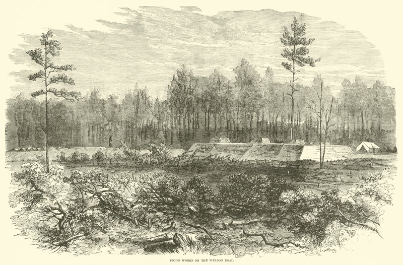 Unionstruppen an der Weldon Road, August 1864 von American School