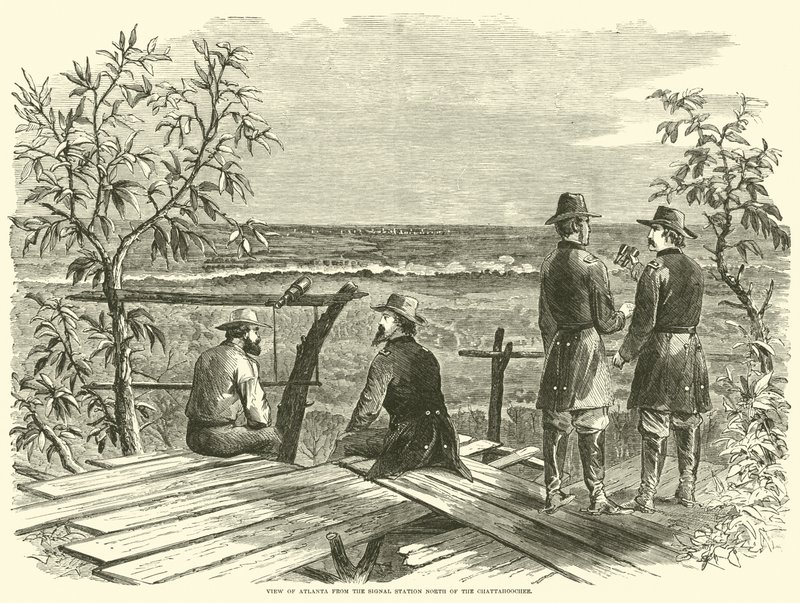 Blick auf Atlanta von der Signalstation nördlich des Chattahoochee, Juli 1864 von American School