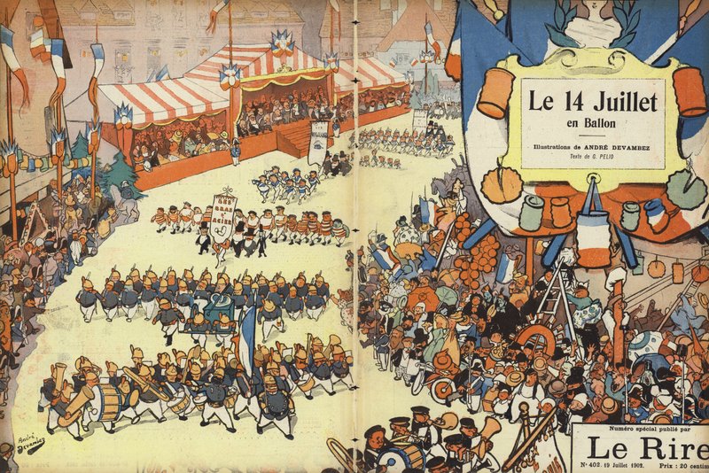 Parade zum Bastille-Tag, Illustration für Le Rire von Andre Devambez