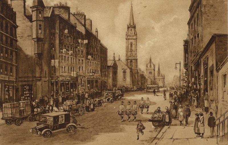 Edinburgh: High Street, Blick Richtung Tron Church und St. Giles Cathedral von Andrew Allan
