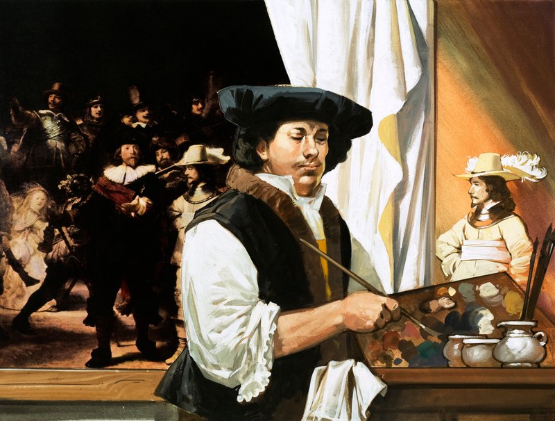 Rembrandt malt sein berühmtes Porträt der Bürgerwehr von Angus McBride