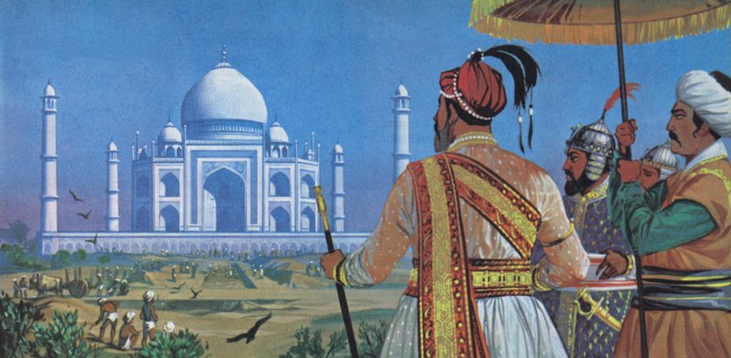 Shan Jahan beobachtet den Bau des Taj Mahal von Angus McBride