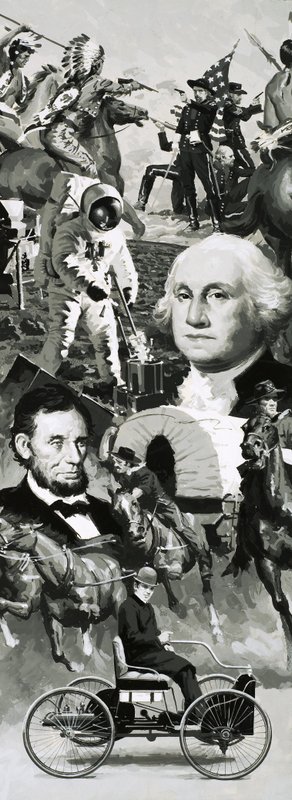 Die Entstehung Amerikas Montage von Angus McBride