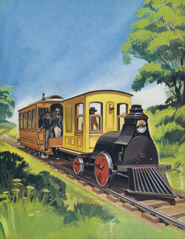 Thomas Edisons elektrische Eisenbahn, gebaut 1882 von Angus McBride