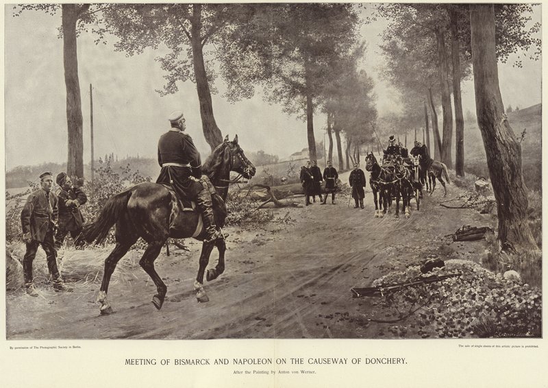 Treffen von Bismarck und Napoleon auf dem Damm von Donchery von Anton Alexander von Werner