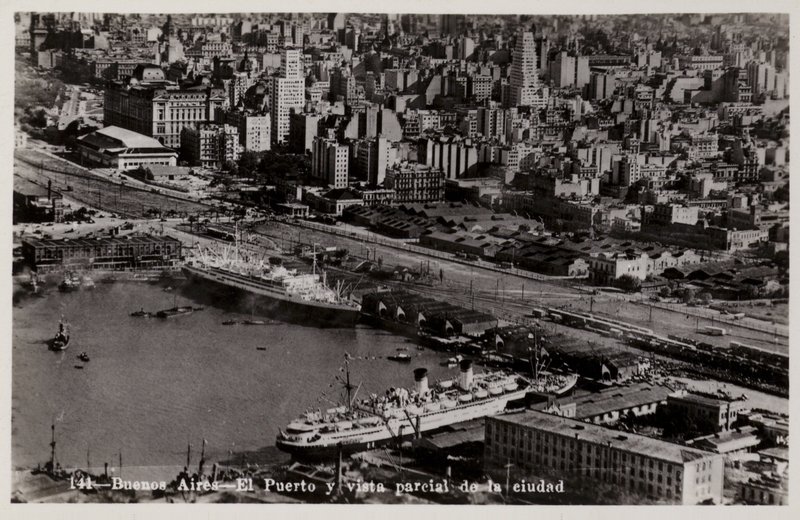 Hafen und Teilansicht der Stadt, Buenos Aires, Argentinien von Argentinian Photographer
