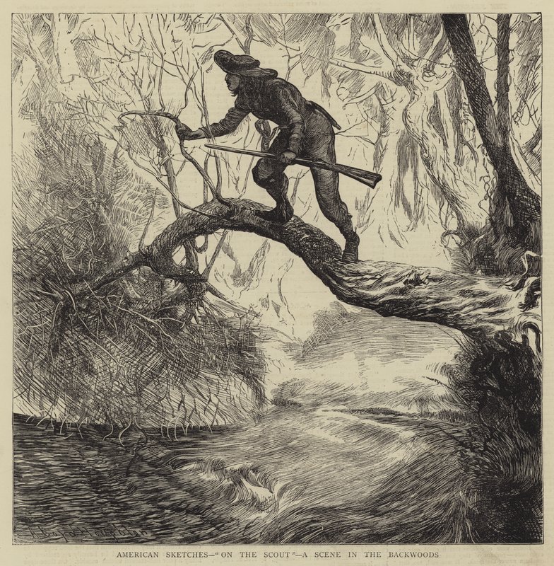 Amerikanische Skizzen, Auf der Spur, eine Szene im Hinterland von Arthur Boyd Houghton
