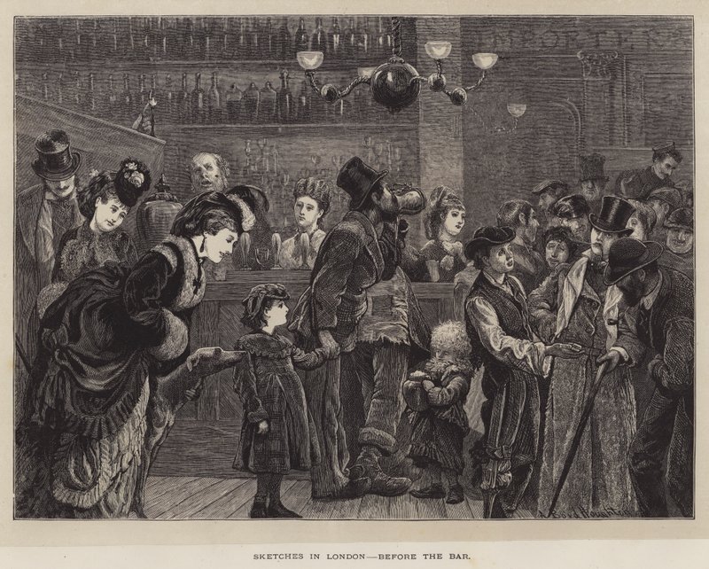 Skizzen in London, vor der Bar von Arthur Boyd Houghton