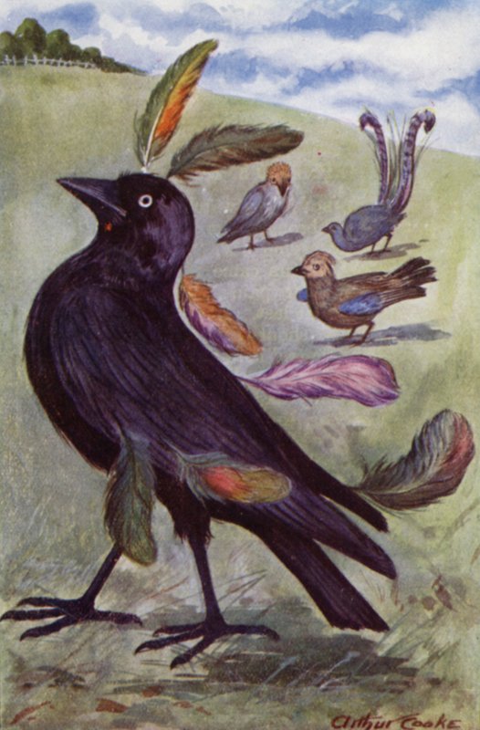 Die eitlen Dohle (Fabel von Äsop) von Arthur Claude Cooke