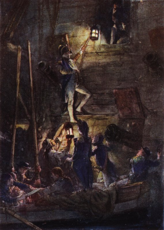 Nelson geht an Bord der Theseus, um sich den Arm amputieren zu lassen von Arthur David McCormick