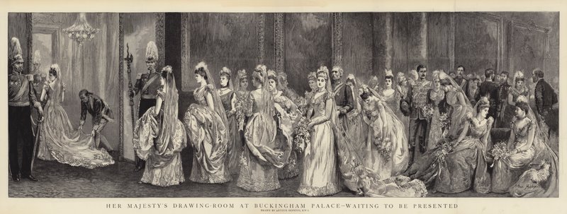Der Zeichensaal Ihrer Majestät im Buckingham Palace, wartend auf die Vorstellung von Arthur Hopkins