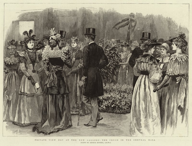 Privatansichtstag in der New Gallery, das Gedränge in der zentralen Halle von Arthur Hopkins