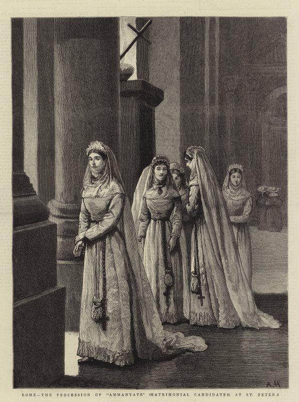 Rom, die Prozession der Ammantate (Heiratskandidaten) im Petersdom von Arthur Hopkins
