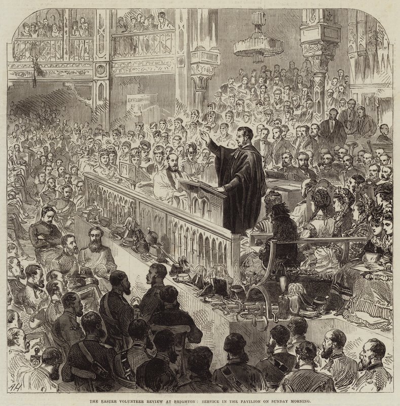 Die Oster-Freiwilligenüberprüfung in Brighton, Gottesdienst im Pavillon am Sonntagmorgen von Arthur Hopkins