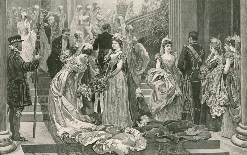 Der erste Empfang des Jahres, am Fuß der großen Treppe im Buckingham Palace von Arthur Hopkins