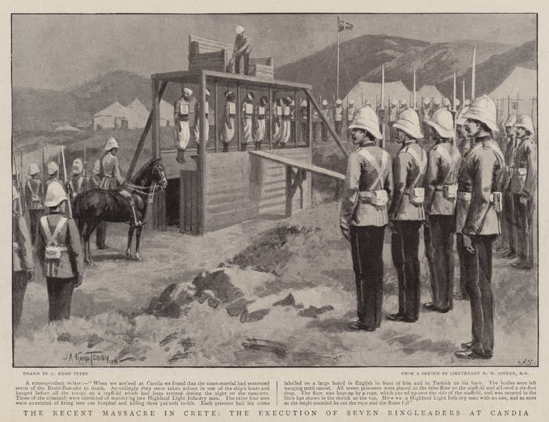 Das jüngste Massaker auf Kreta, die Hinrichtung von sieben Rädelsführern in Candia von Arthur Kemp Tebby
