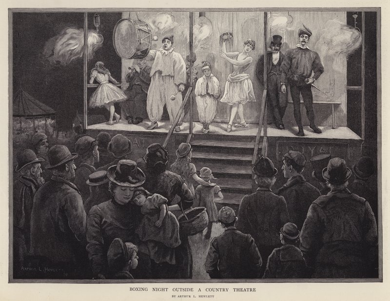 Boxnacht vor einem Landtheater von Arthur L. Hewlett