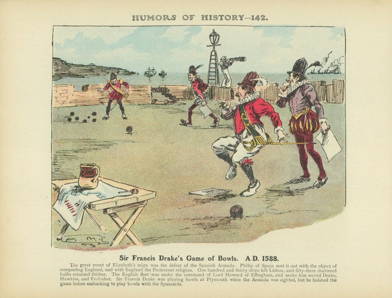 Sir Francis Drakes Bowlespiel. 1588 n. Chr. von Arthur Moreland