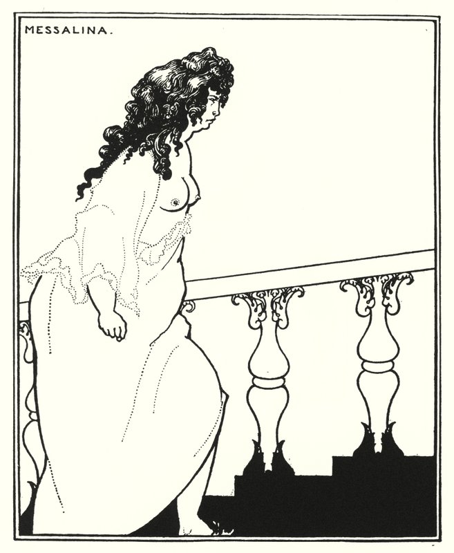 Messalina kehrt vom Bad zurück (Gravur) von Aubrey (after) Beardsley