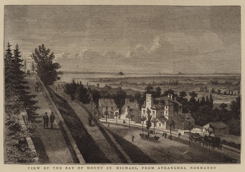 Blick auf die Bucht von Mont St. Michel, von Avranches, Normandie von Auguste Victor Deroy