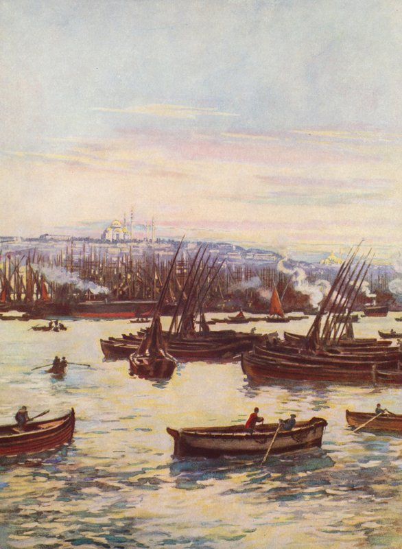 Das Goldene Horn, Türkei (Farblithografie) von Auguste Gerardin
