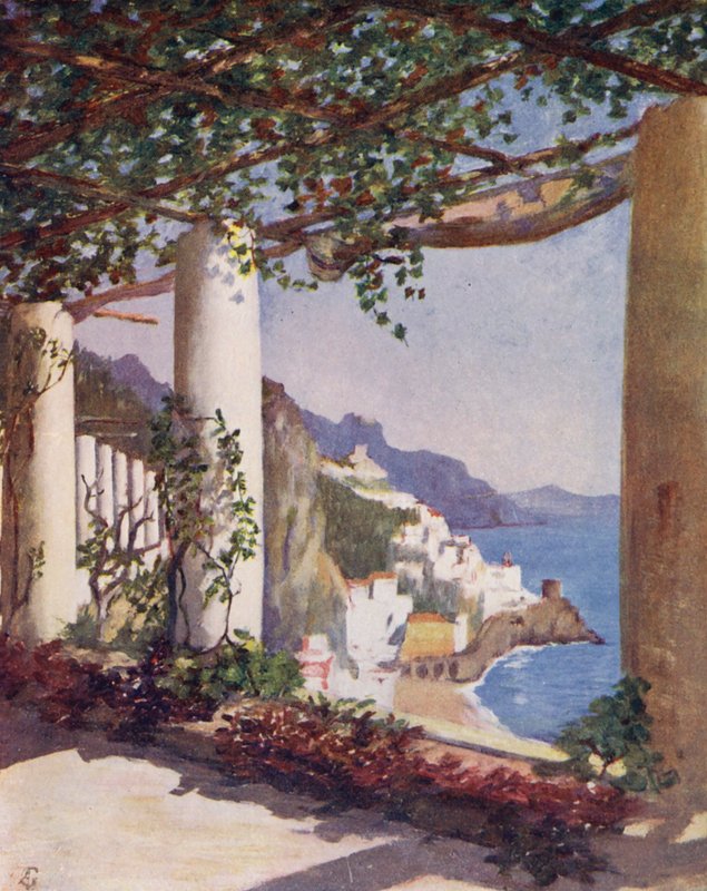 Amalfi von der Terrasse des Cappucini Hotels, Herbst von Augustine Fitzgerald