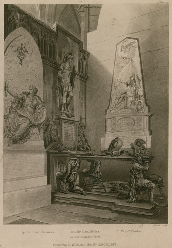 Kapelle des Heiligen Johannes des Evangelisten, Westminster Abbey, London von Augustus Charles Pugin