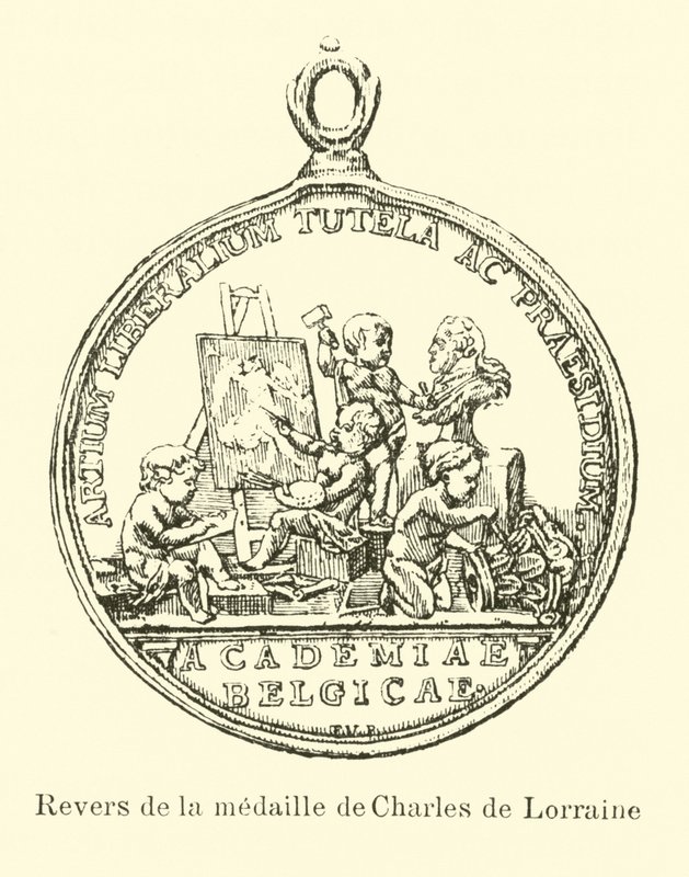 Rückseite der Medaille von Karl von Lothringen von Belgian School