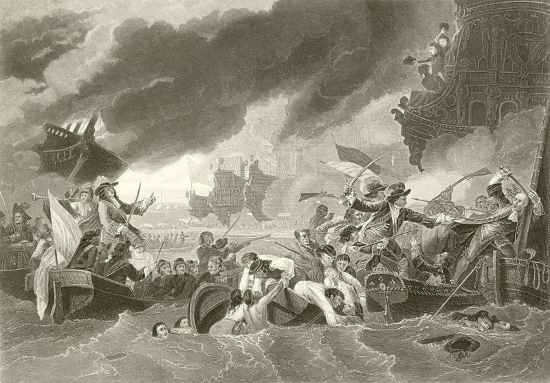 Die Schlacht von La Hogue von Benjamin West