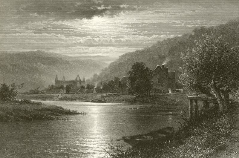 Tintern Abbey - Mondlicht auf dem Wye von Benjamin Williams Leader