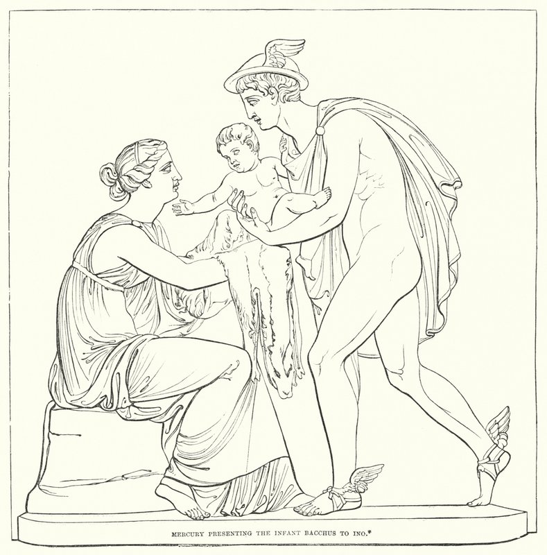 Merkur präsentiert den Säugling Bacchus der Ino von Bertel after Thorvaldsen