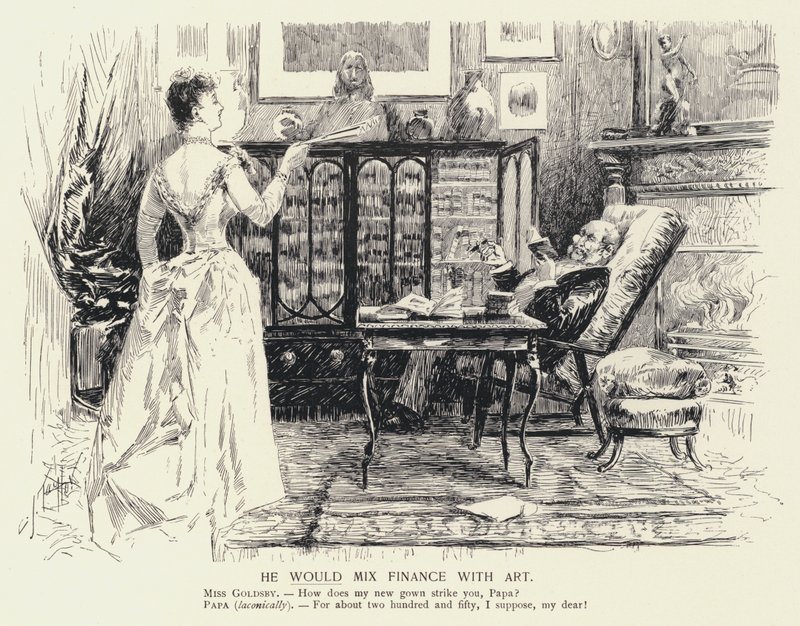 Er würde Finanzen mit Kunst mischen (Lithografie) von C.J. Taylor