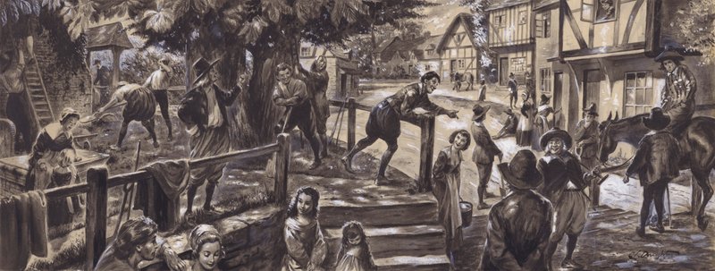 Eine Pfarrszene aus dem 17. Jahrhundert von C.L. Doughty
