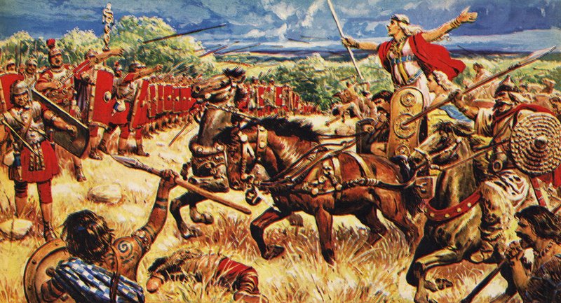 Boudicca in ihrem Streitwagen von C.L. Doughty