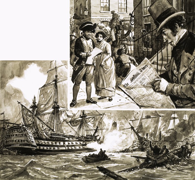 Die Times übermittelte die Nachricht von Nelsons Sieg bei Trafalgar weit vor den Regierungskurieren von C.L. Doughty