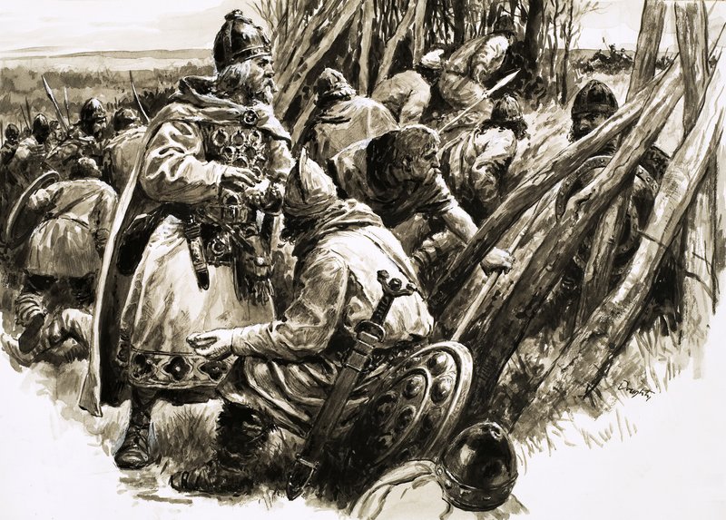 Mit einer kleinen Gruppe treuer Anhänger zog sich König Alfred in die Sümpfe zurück von C.L. Doughty
