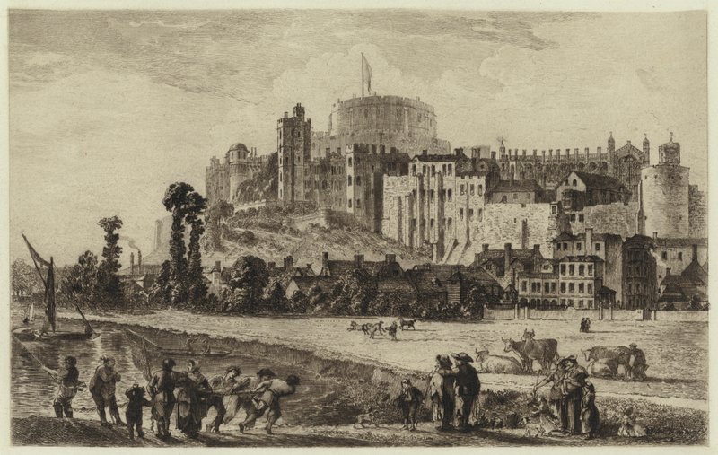 Schloss Windsor im achtzehnten Jahrhundert (Stich) von C.O. Murray