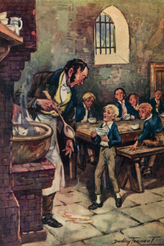 Illustration für Oliver Twist von Charles Dickens von C. Dudley (after) Tennant