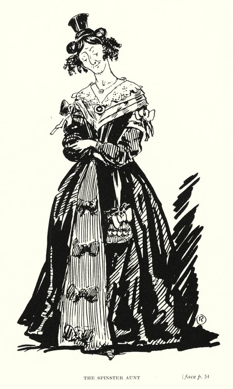 Dickens Charakter: Die Jungferntante von Captain Edward Henry Handley Read