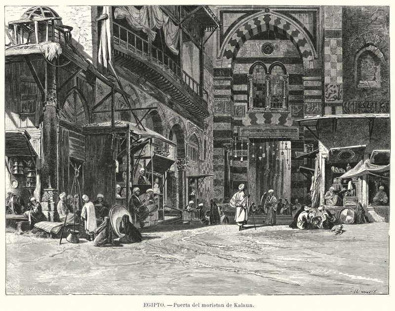 Eingang zum Komplex von Qalawun, Kairo, Ägypten von Carl Friedrich Heinrich (after) Werner