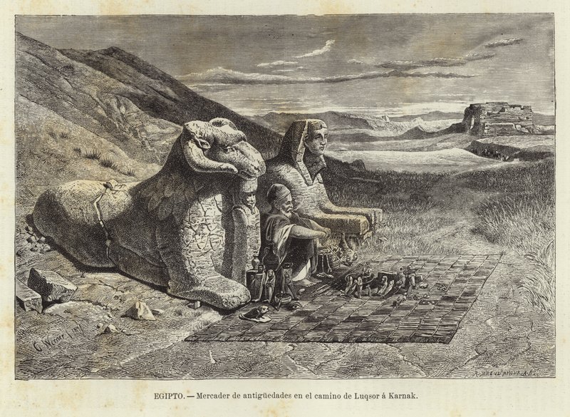 Antiker Händler auf der Straße von Luxor nach Karnak von Carl Friedrich Heinrich Werner