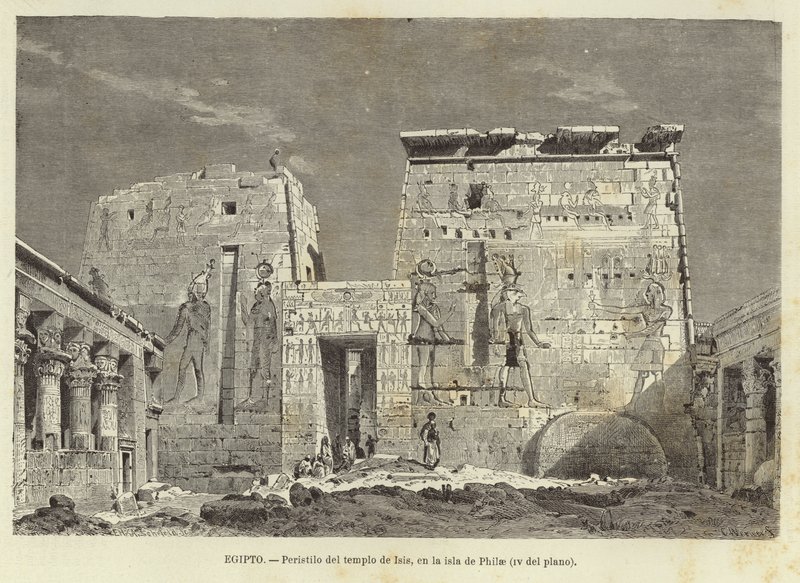 Ägypten - Kolonnade des Tempels der Isis auf der Insel Philae von Carl Friedrich Heinrich Werner