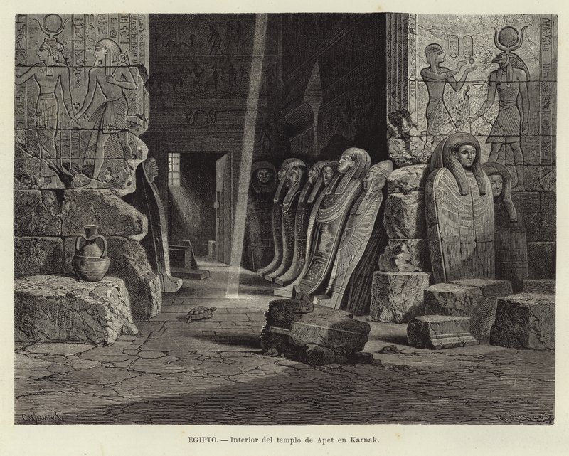 Ägypten - Innenraum des Tempels von Opet in Karnak von Carl Friedrich Heinrich Werner