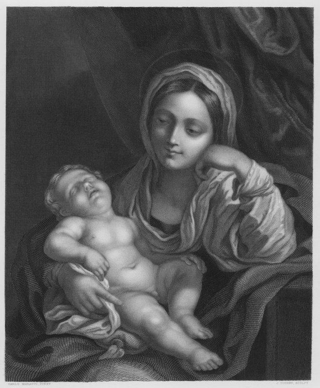 Die Jungfrau und das Kind, nach dem Bild in der Königlichen Sammlung von Carlo (after) Maratta or Maratti