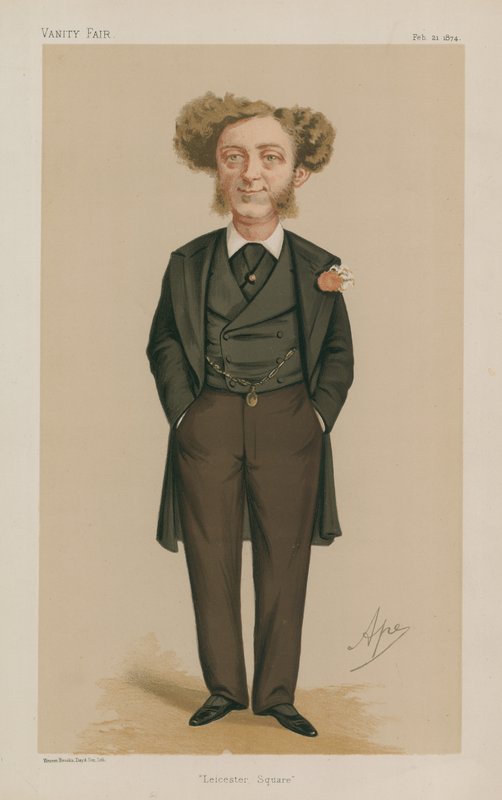 Mr. Albert Grant MP; Leicester Square; 21. Februar 1874; Vanity Fair; Karikatur von Carlo Pellegrini