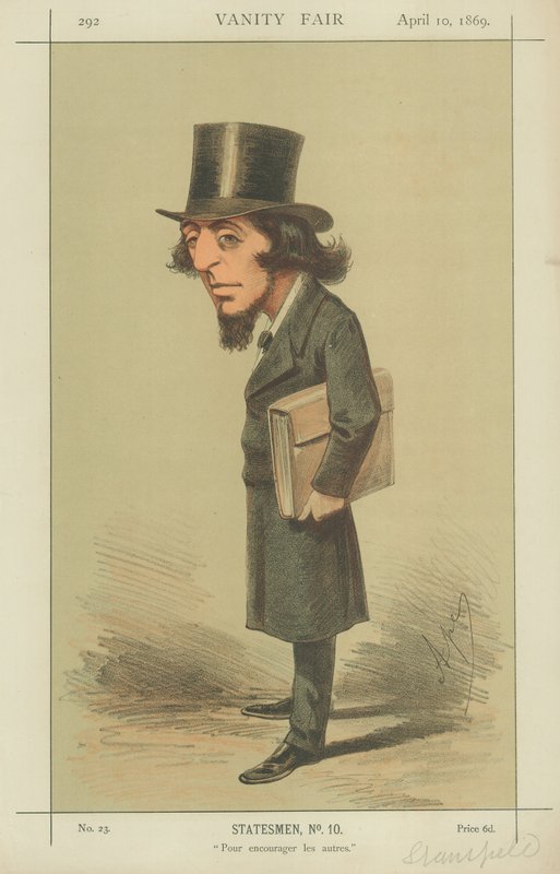 Rt Hon James Stansfeld, Pour encourager les autres, 10. April 1869, Vanity Fair Karikatur von Carlo Pellegrini