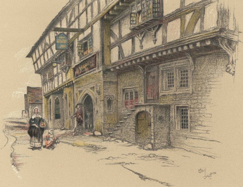 The George Inn, Norton St Philip von Cecil Charles Windsor Aldin