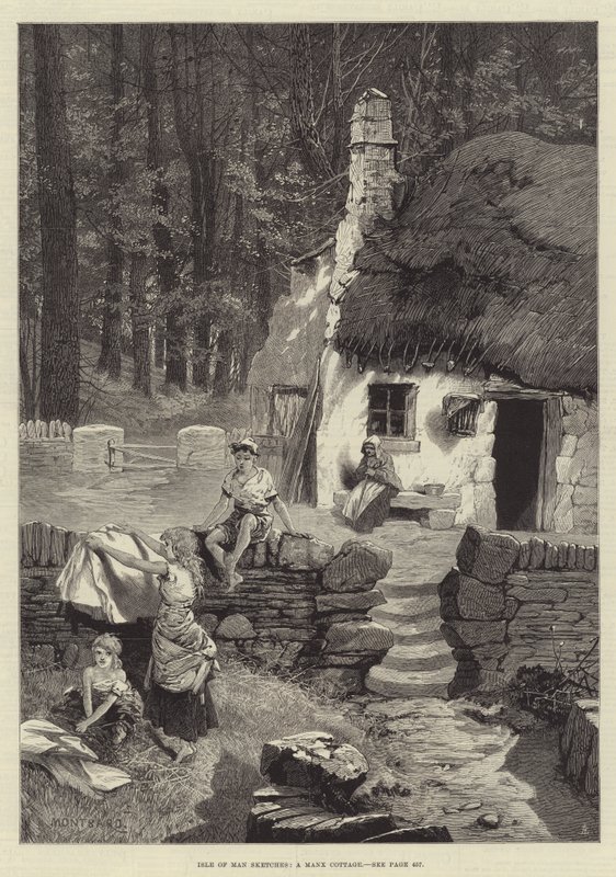 Skizzen von der Isle of Man, ein Manx Cottage von Charles Auguste Loye